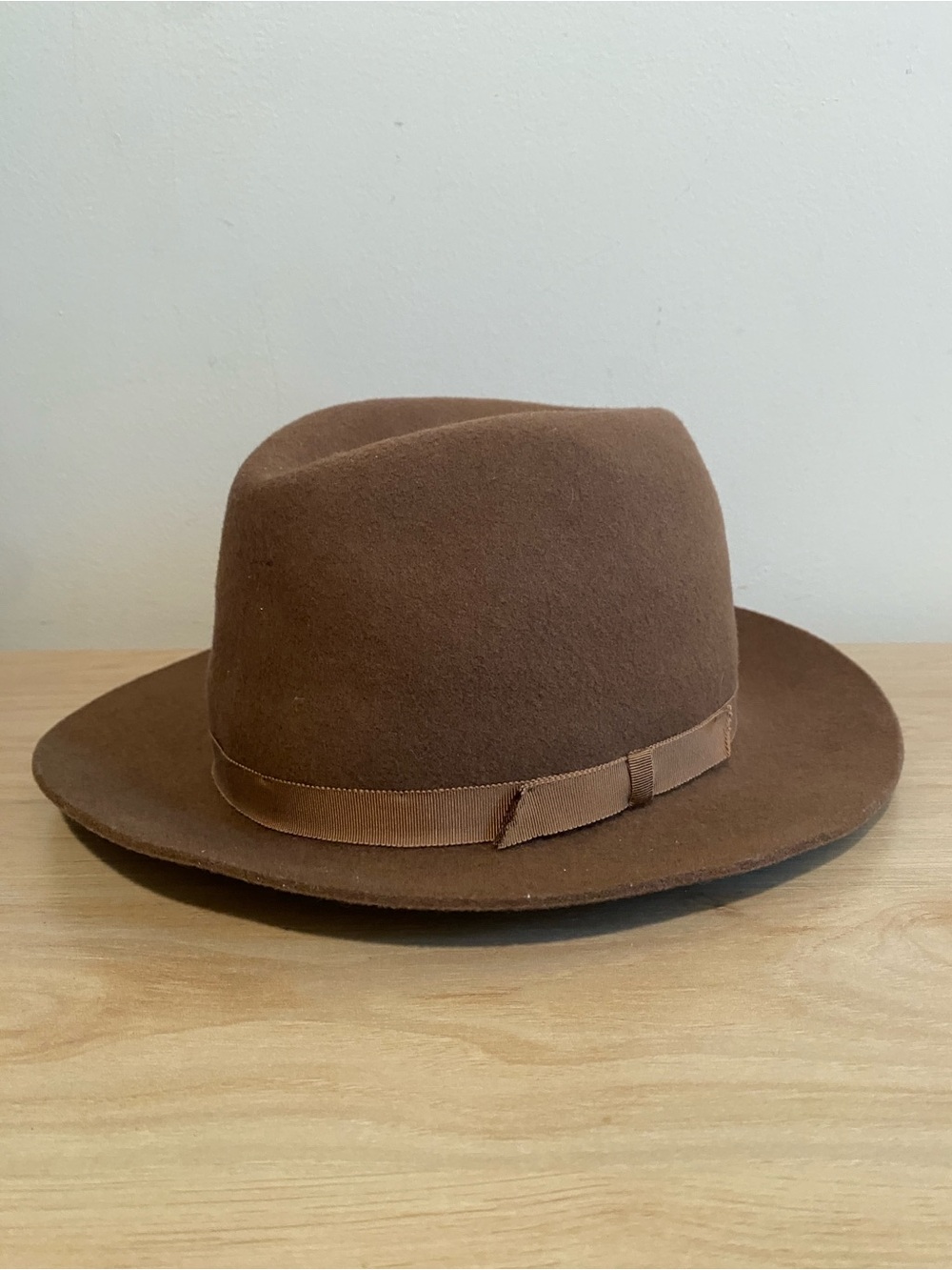 Vintage L.L.Bean Brown Wool Felt Fedora Hat Large Made in England